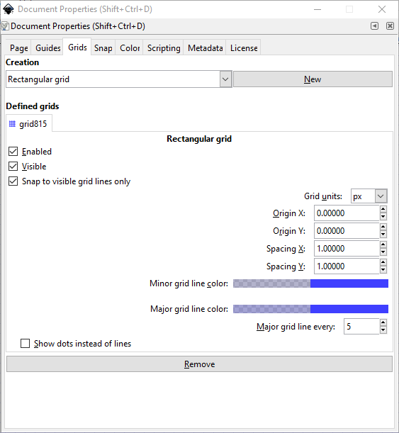Setting Grid Properties Setting Grid Properties